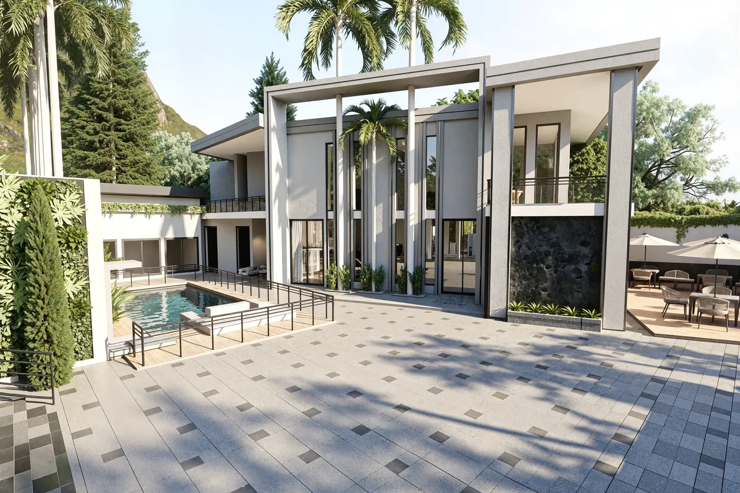 Render de club house en el Club House de Ruitoca Condominio Campestre