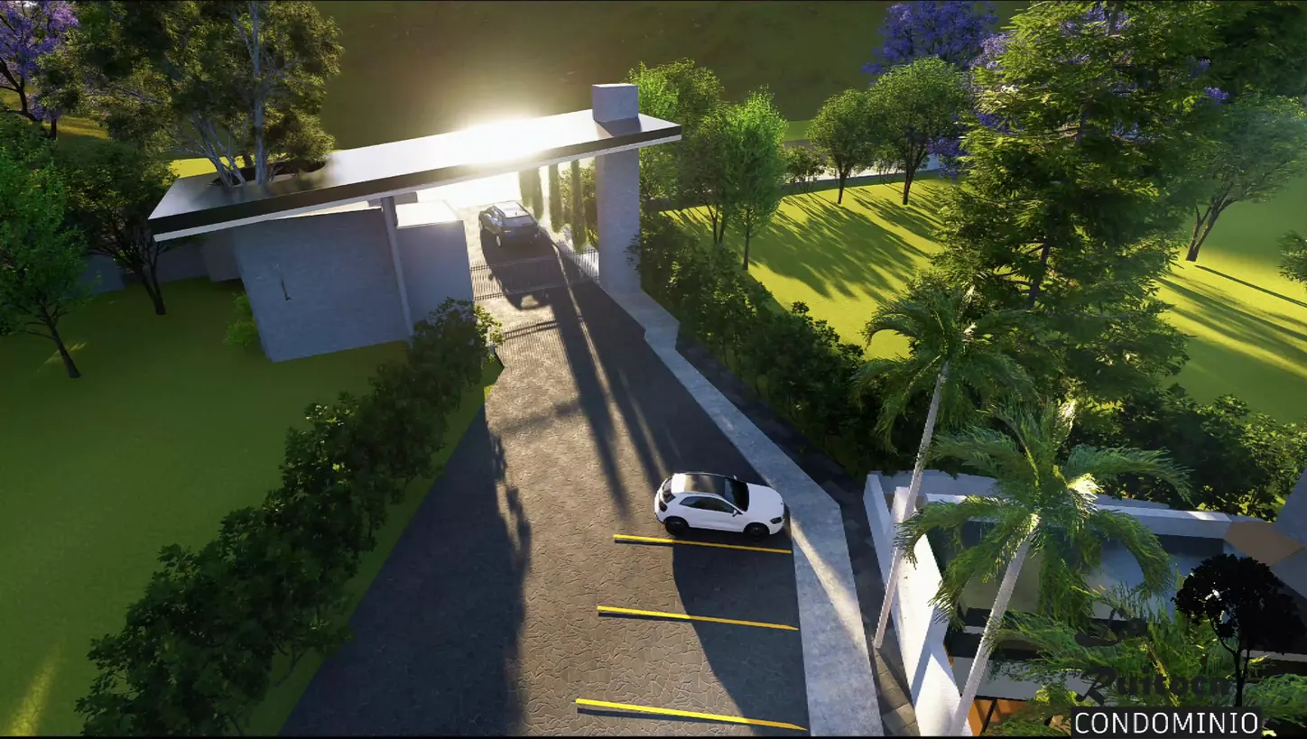 Portería y vía de acceso del condominio